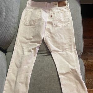 Levis 501 Original Cropped Ripped Jeans (White), New with Tags!